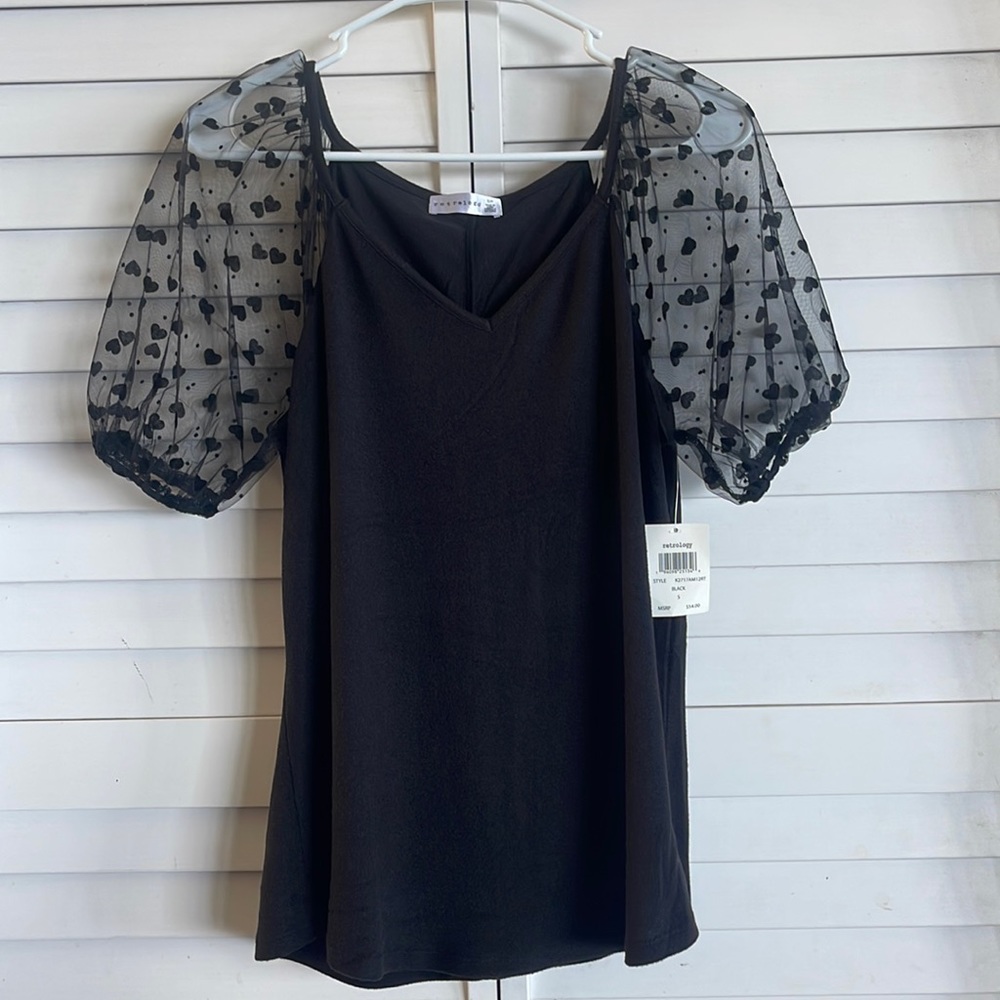 Blouse Puff Heart Sleeves (S)